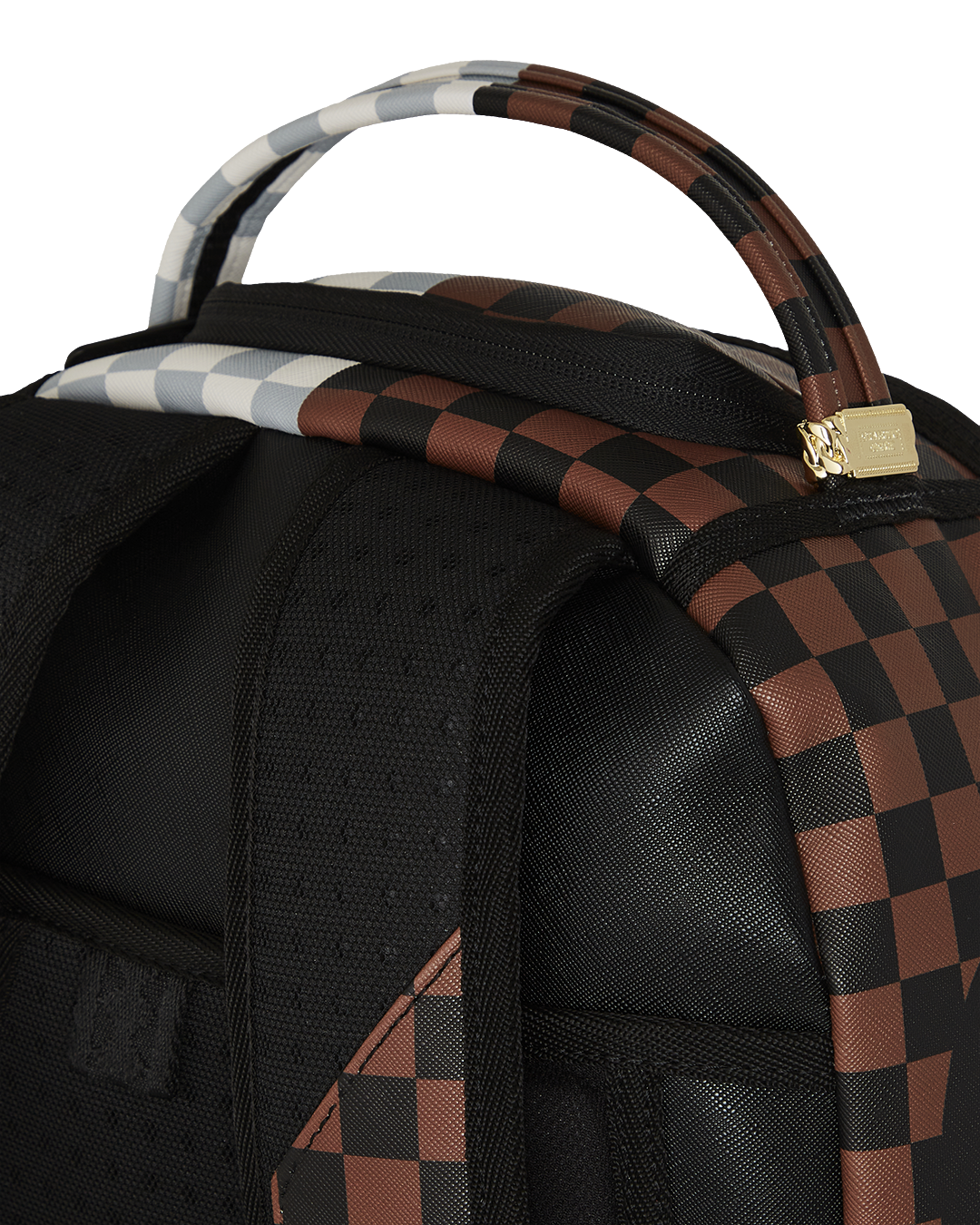 SPLIT BROWN AND CREAM CHECK DLXV BACKPACK