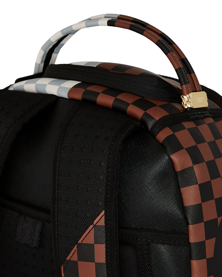SPLIT BROWN AND CREAM CHECK DLXV BACKPACK