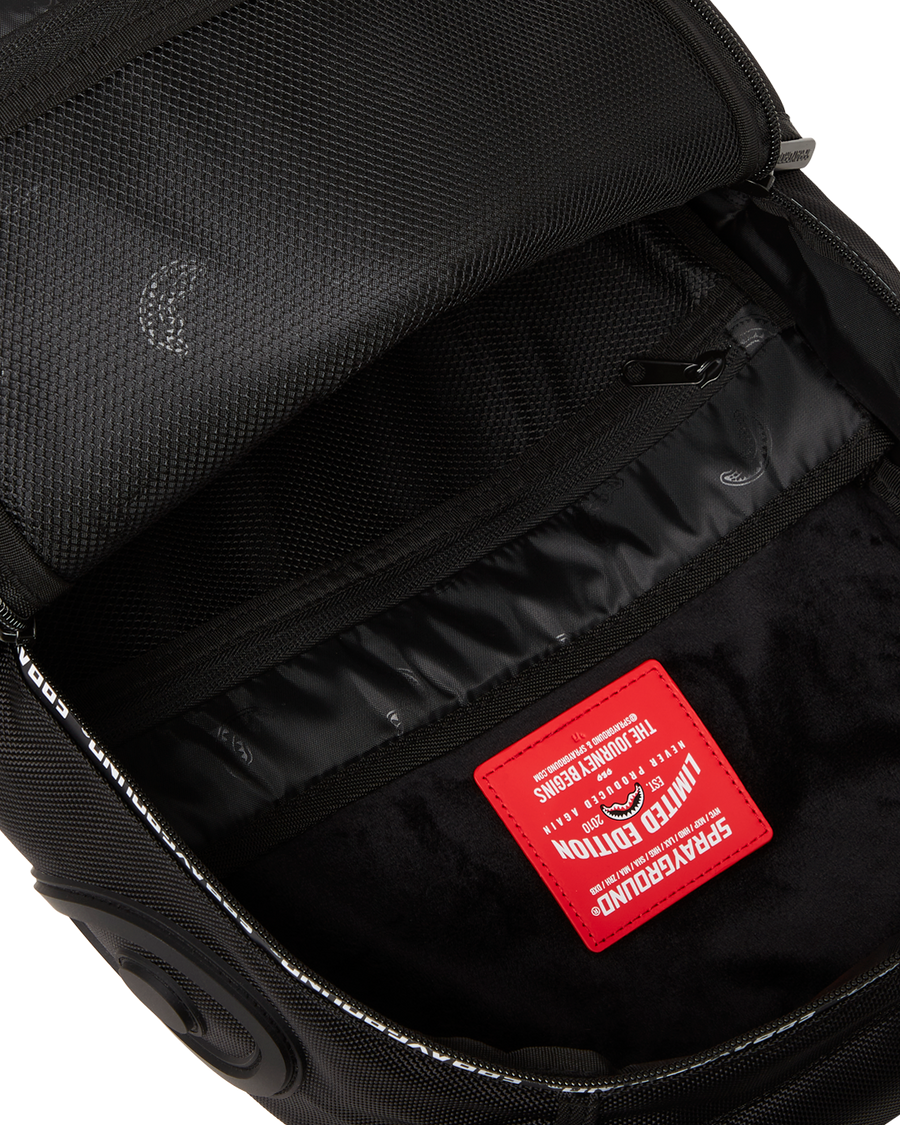 RUBBER SHARK BLACKOUT WHITE TAPE BACKPACK