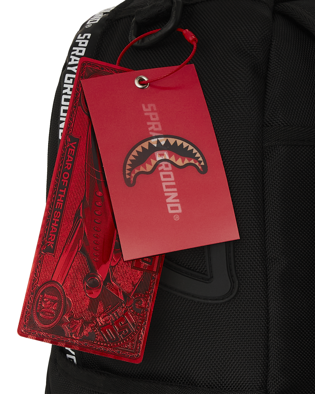 RUBBER SHARK BLACKOUT WHITE TAPE BACKPACK