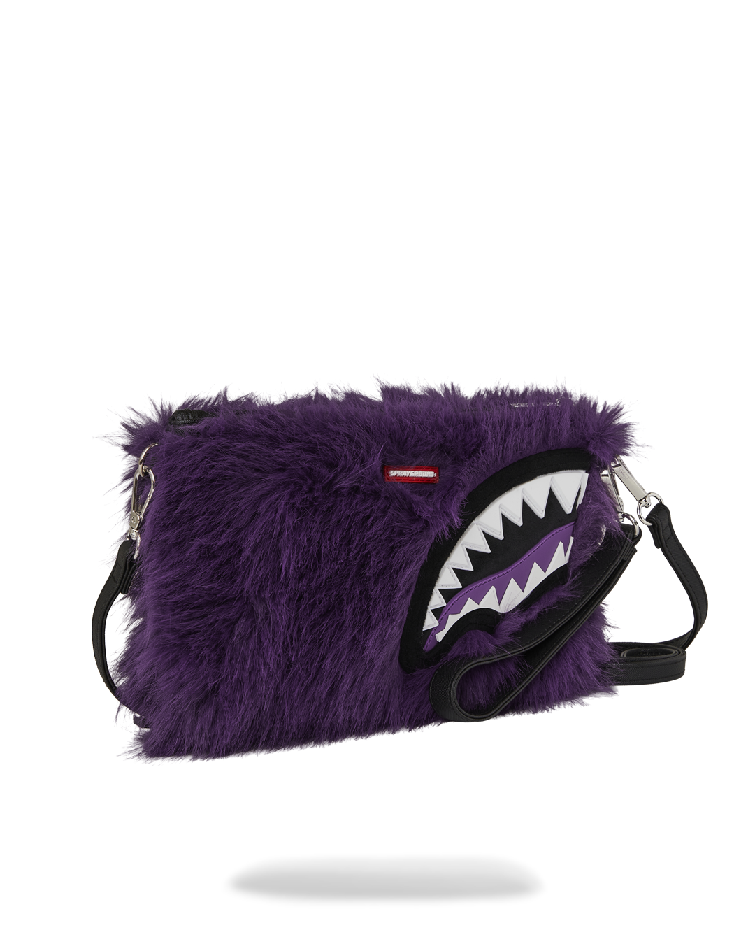 FUR CRAY PURPLE CROSSOVER CLUTCH