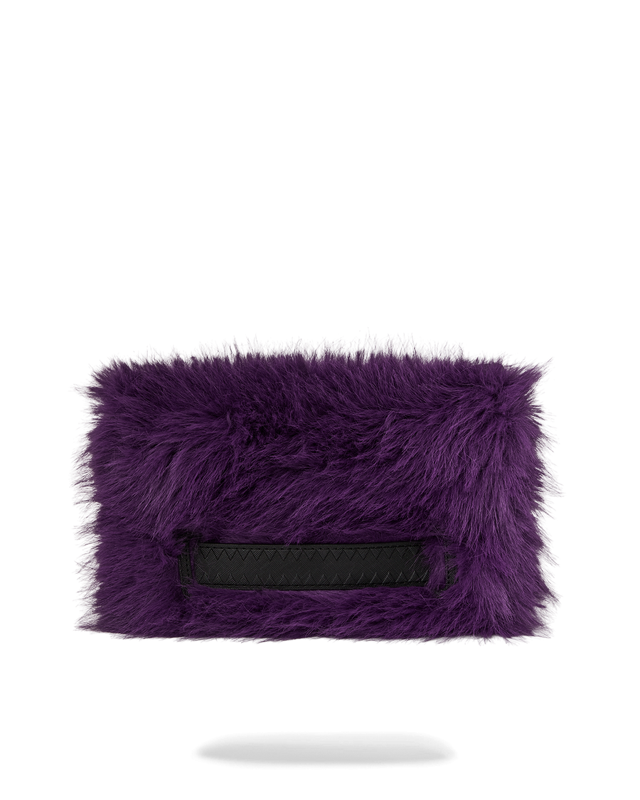 FUR CRAY PURPLE CROSSOVER CLUTCH
