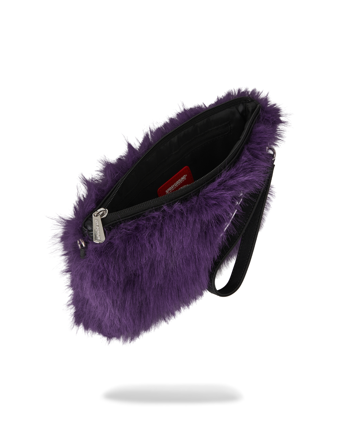 FUR CRAY PURPLE CROSSOVER CLUTCH