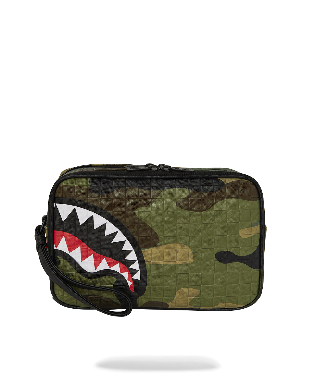 WOODLAND CAMO CHECK TOILETRY BAG
