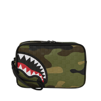 WOODLAND CAMO CHECK TOILETRY BAG