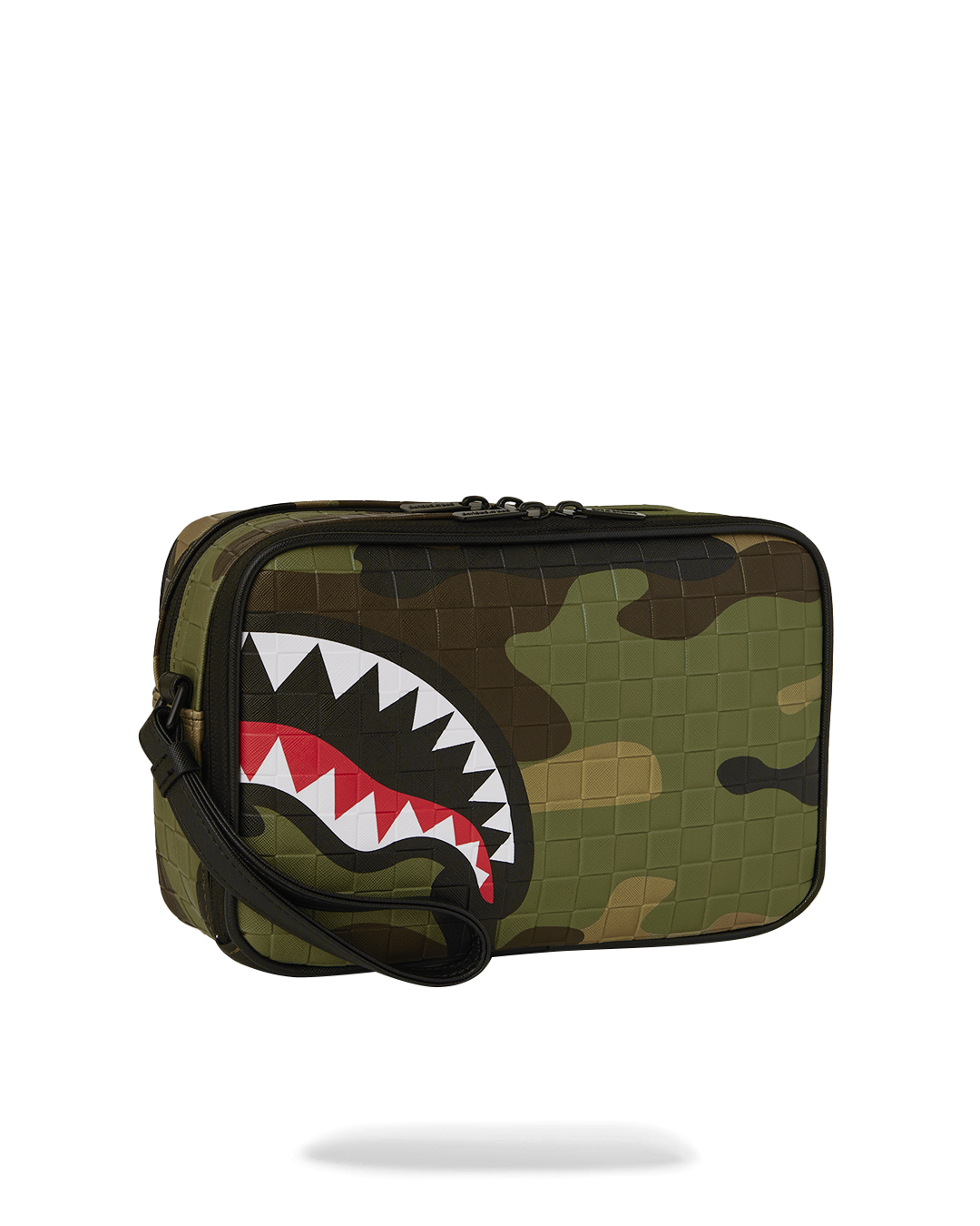 WOODLAND CAMO CHECK TOILETRY BAG
