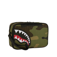 WOODLAND CAMO CHECK TOILETRY BAG