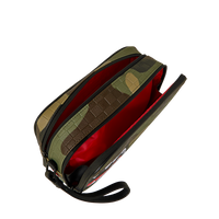 WOODLAND CAMO CHECK TOILETRY BAG