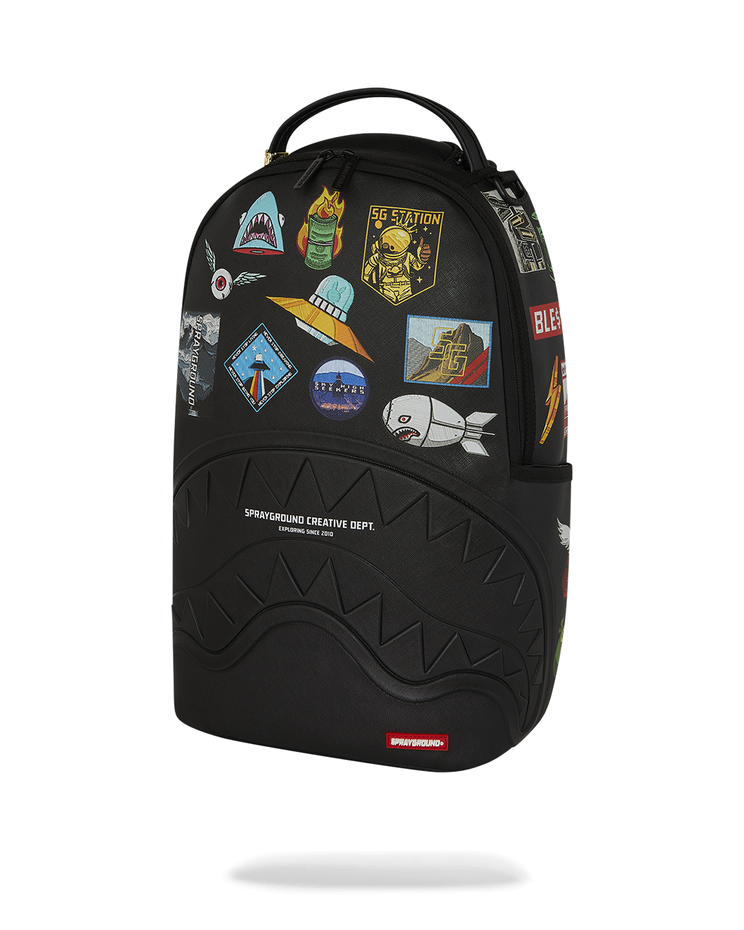 SHARKMOUTH EMBOSSED W/ PATCHES DLXSV BACKPACK