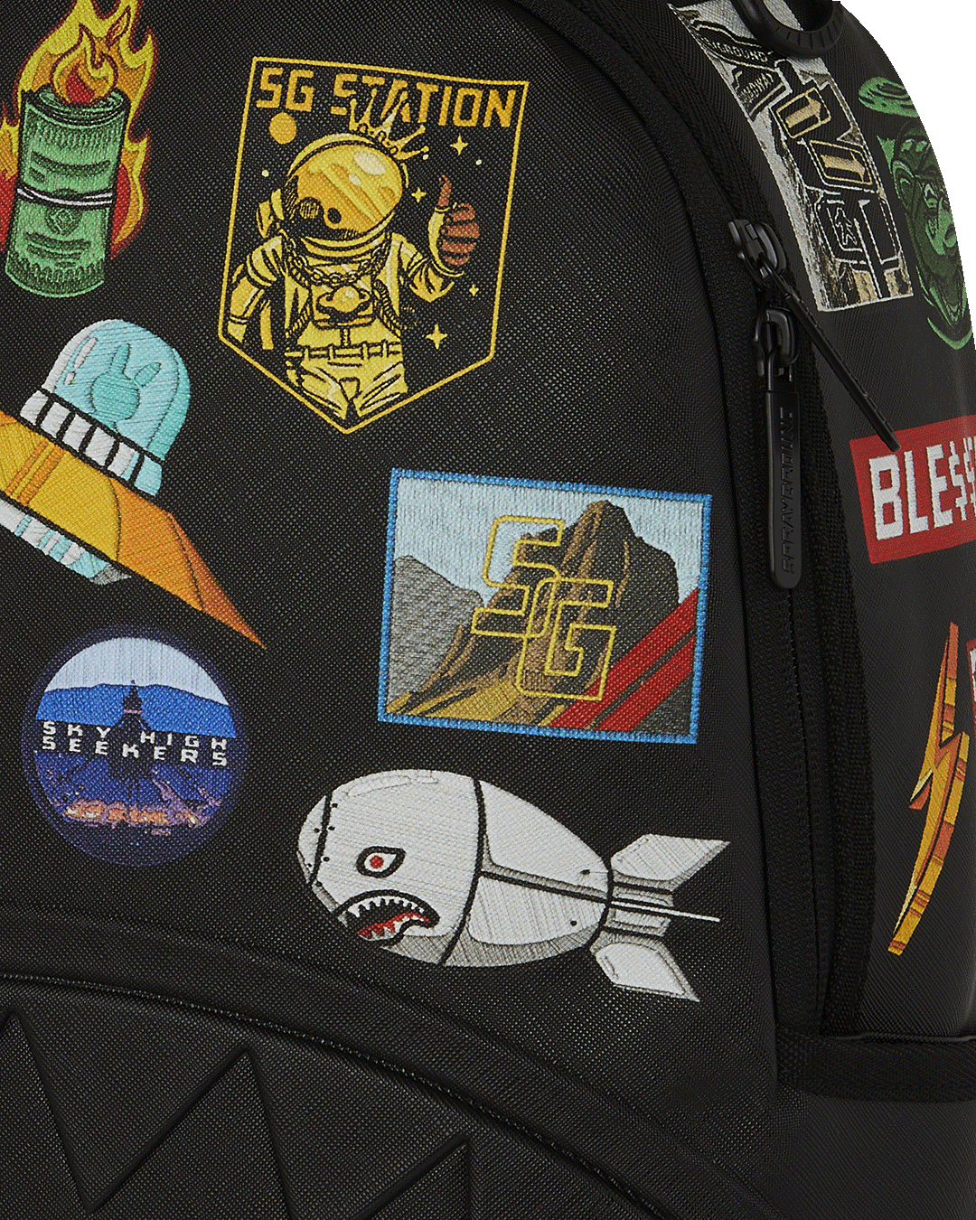 SHARKMOUTH EMBOSSED W/ PATCHES DLXSV BACKPACK