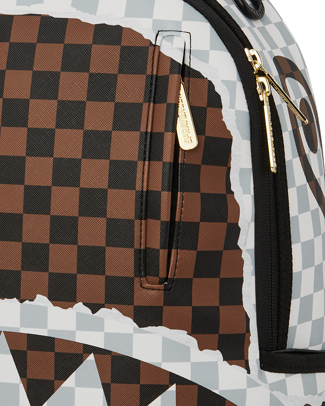 CREAM AND BROWN TEAR CHECK DLXSV BACKPACK