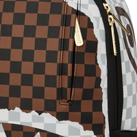 CREAM AND BROWN TEAR CHECK DLXSV BACKPACK