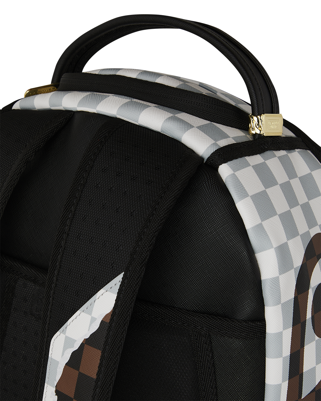 CREAM AND BROWN TEAR CHECK DLXSV BACKPACK