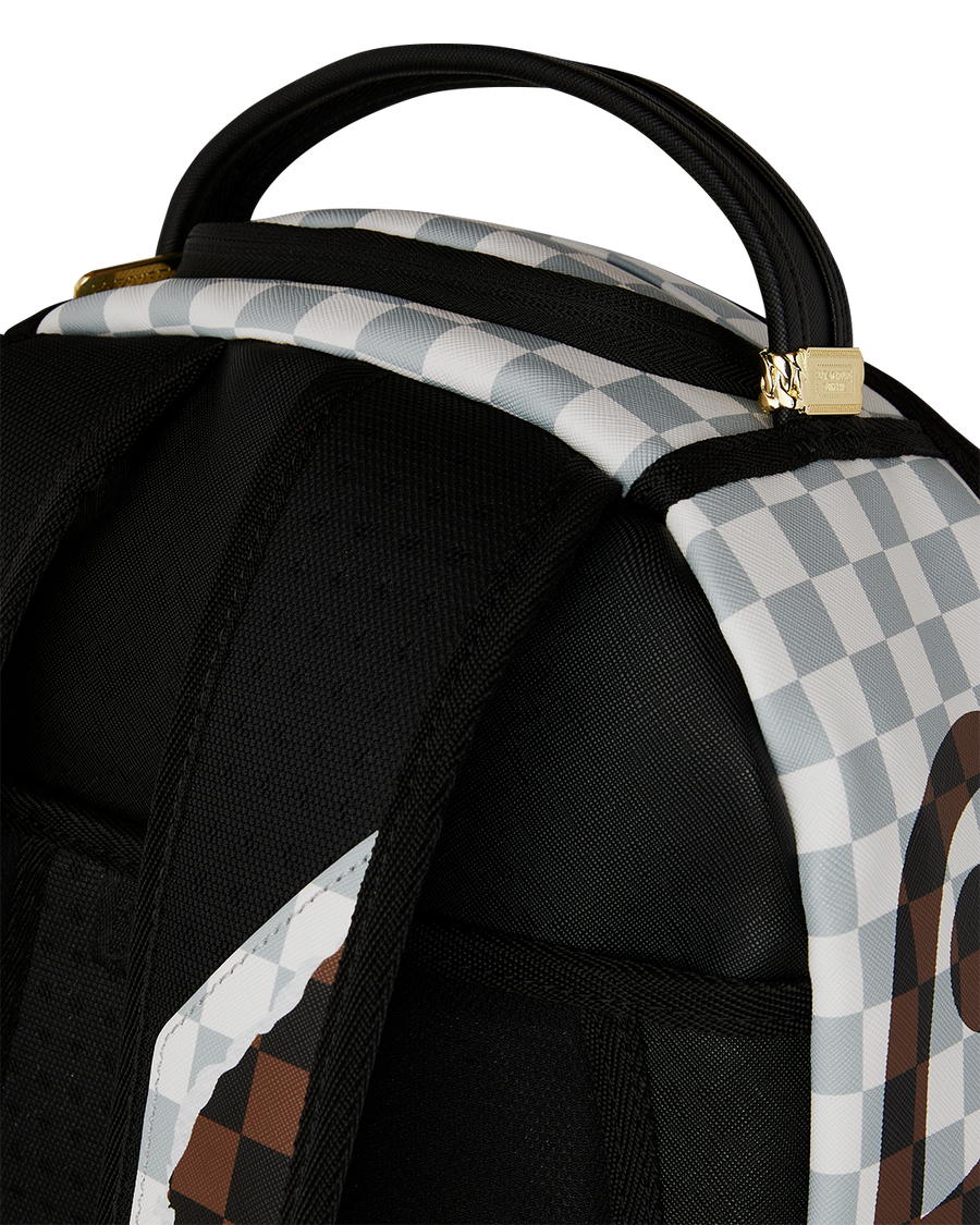 CREAM AND BROWN TEAR CHECK DLXSV BACKPACK