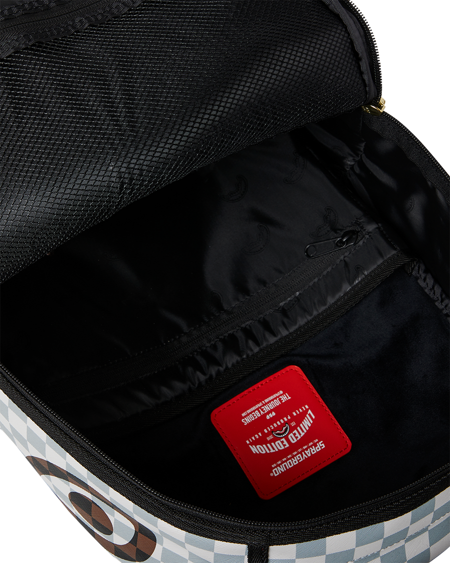 CREAM AND BROWN TEAR CHECK DLXSV BACKPACK