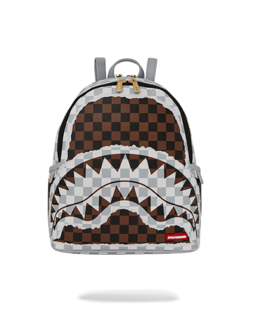 CREAM AND BROWN TEAR CHECK SAVAGE BACKPACK