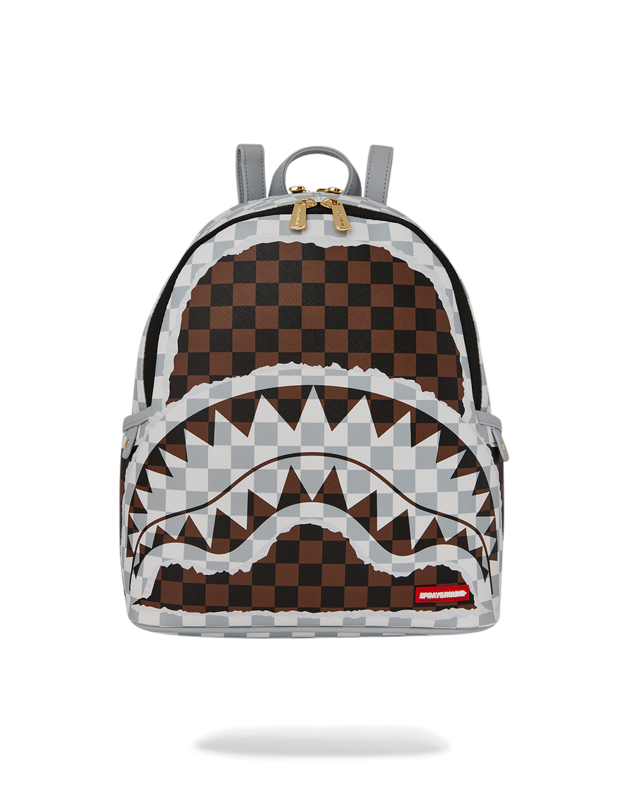 CREAM AND BROWN TEAR CHECK SAVAGE BACKPACK