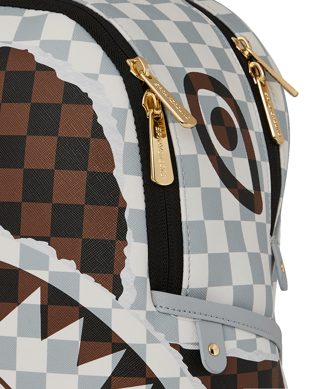 CREAM AND BROWN TEAR CHECK SAVAGE BACKPACK