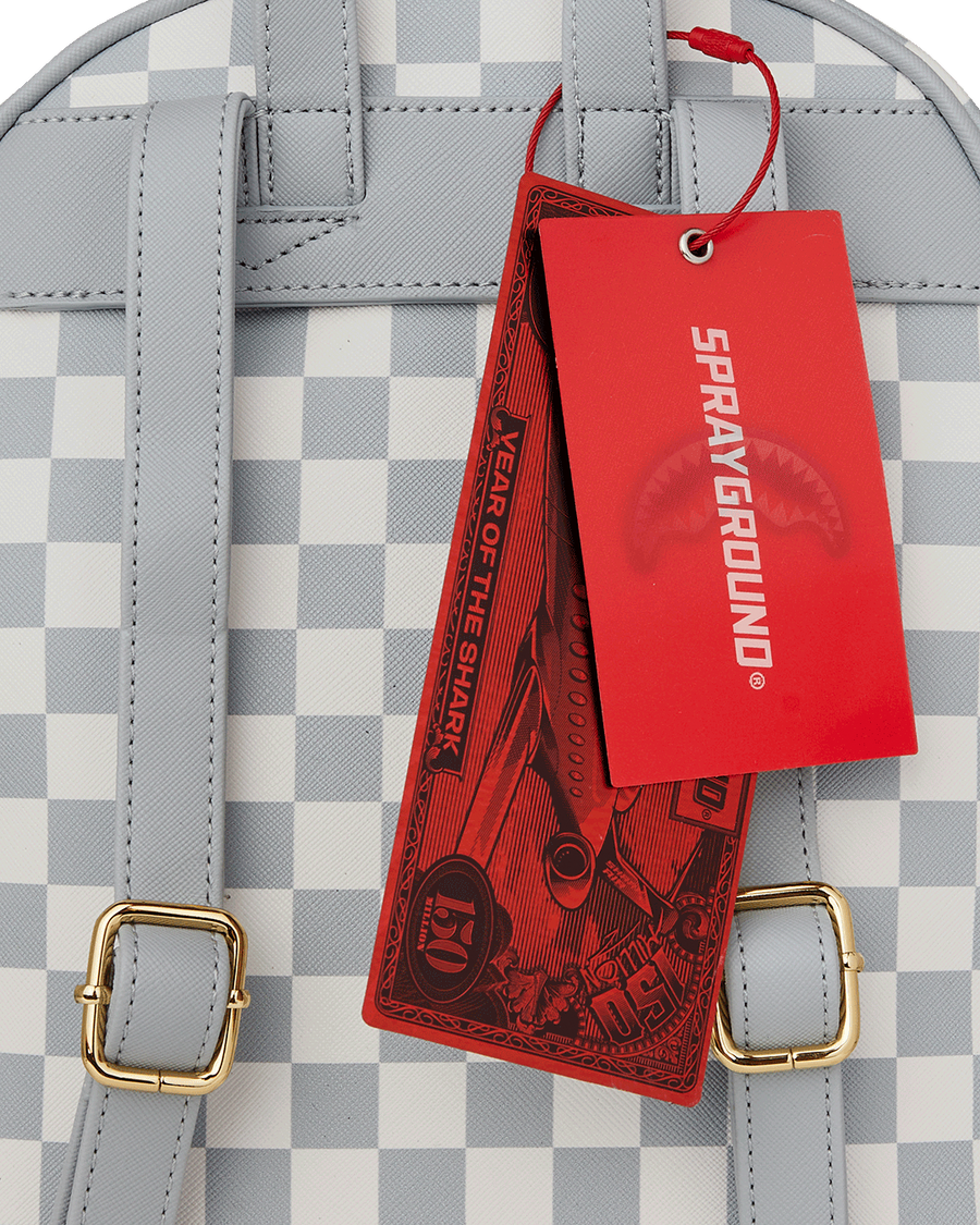 CREAM AND BROWN TEAR CHECK SAVAGE BACKPACK