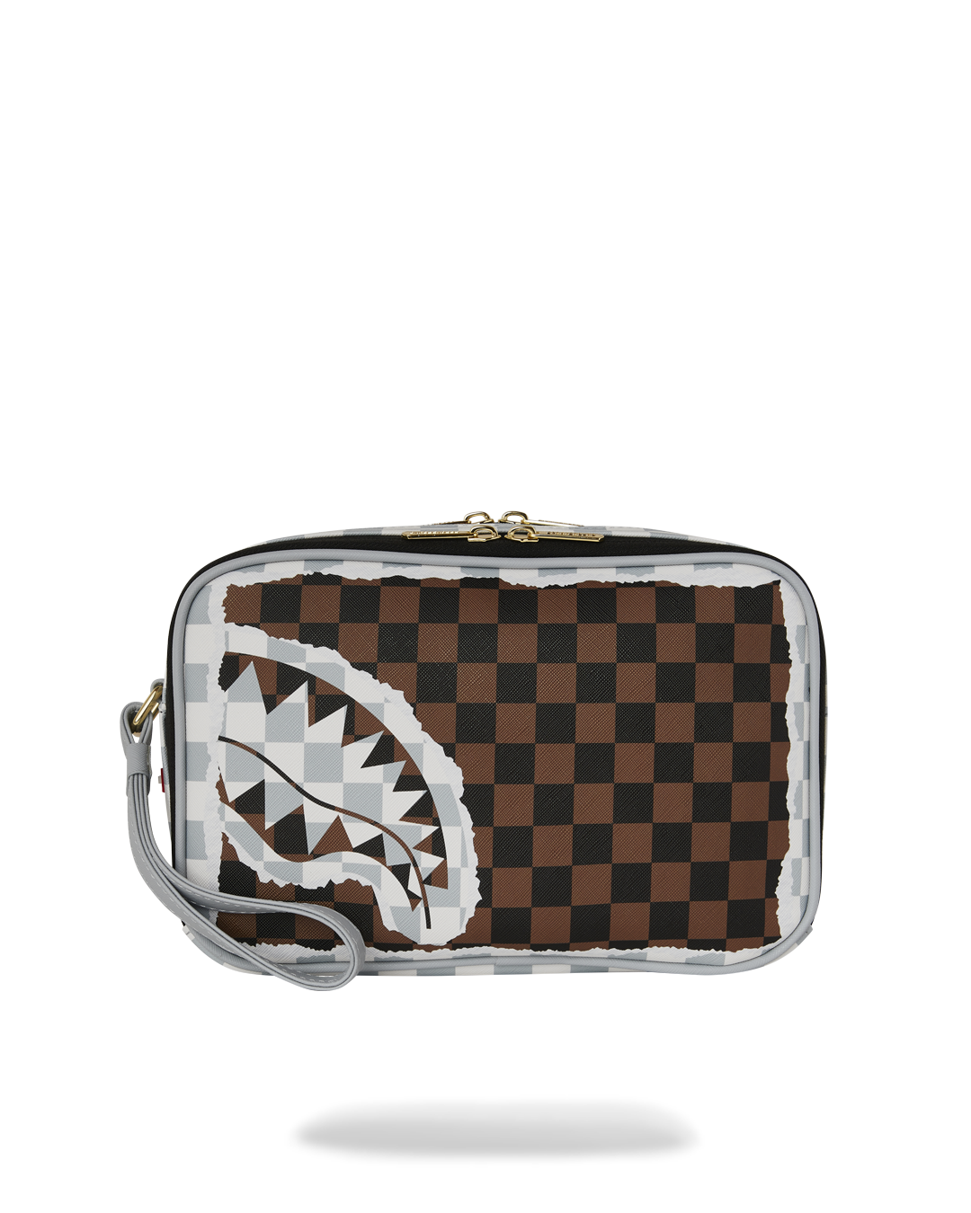 CREAM AND BROWN TEAR CHECK TOILETRY BRICK