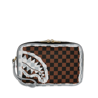 CREAM AND BROWN TEAR CHECK TOILETRY BRICK