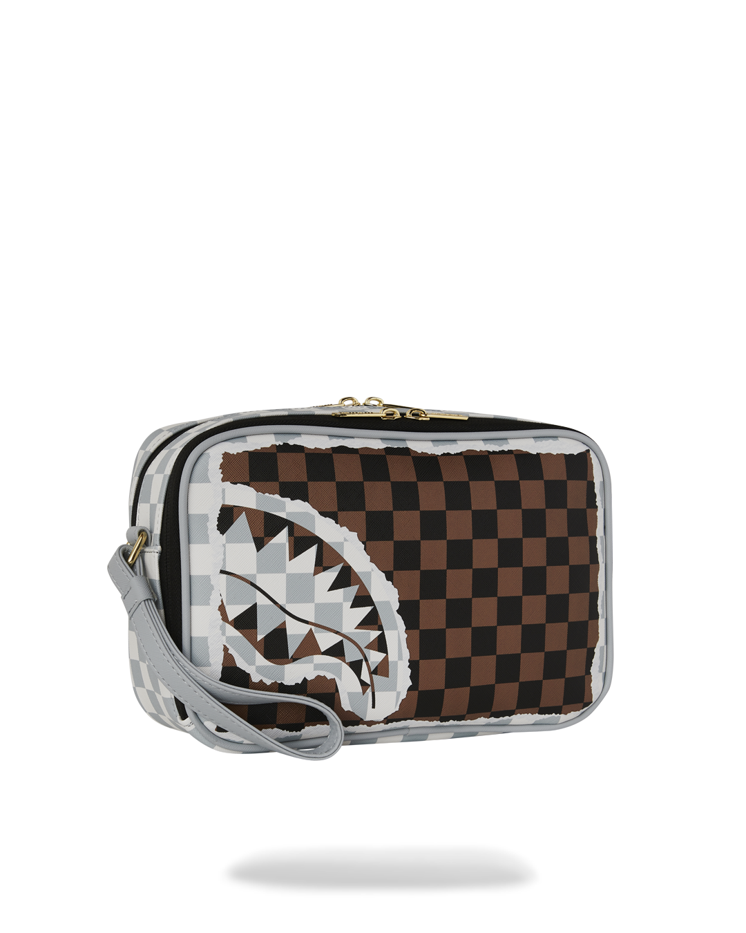 CREAM AND BROWN TEAR CHECK TOILETRY BRICK