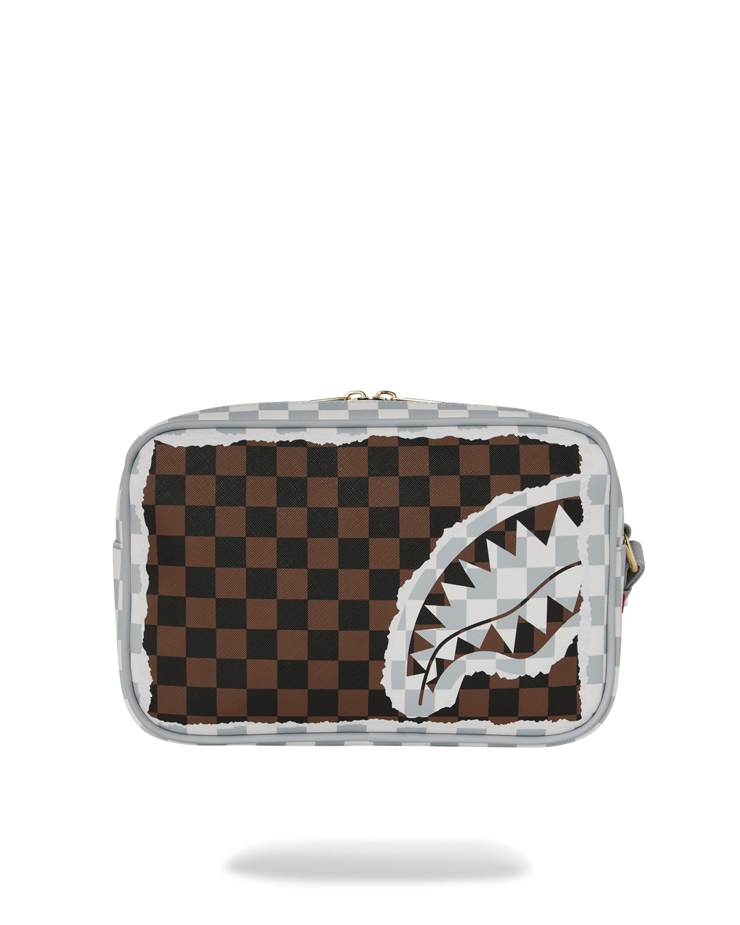 CREAM AND BROWN TEAR CHECK TOILETRY BRICK