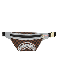 CREAM AND BROWN TEAR CHECK SAVVY CROSSBODY