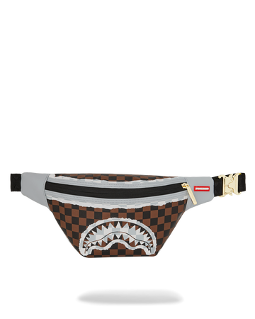 CREAM AND BROWN TEAR CHECK SAVVY CROSSBODY