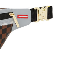 CREAM AND BROWN TEAR CHECK SAVVY CROSSBODY