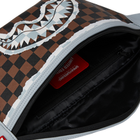 CREAM AND BROWN TEAR CHECK SAVVY CROSSBODY