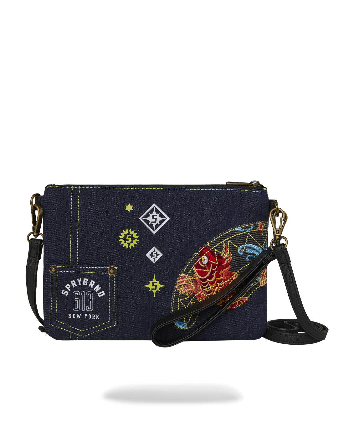 EVISU STYLE CROSSOVER CLUTCH