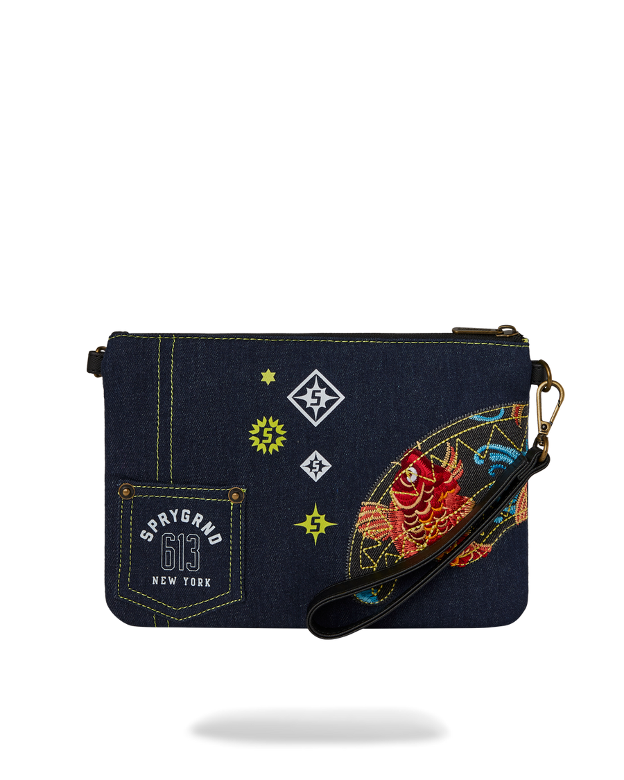 EVISU STYLE CROSSOVER CLUTCH