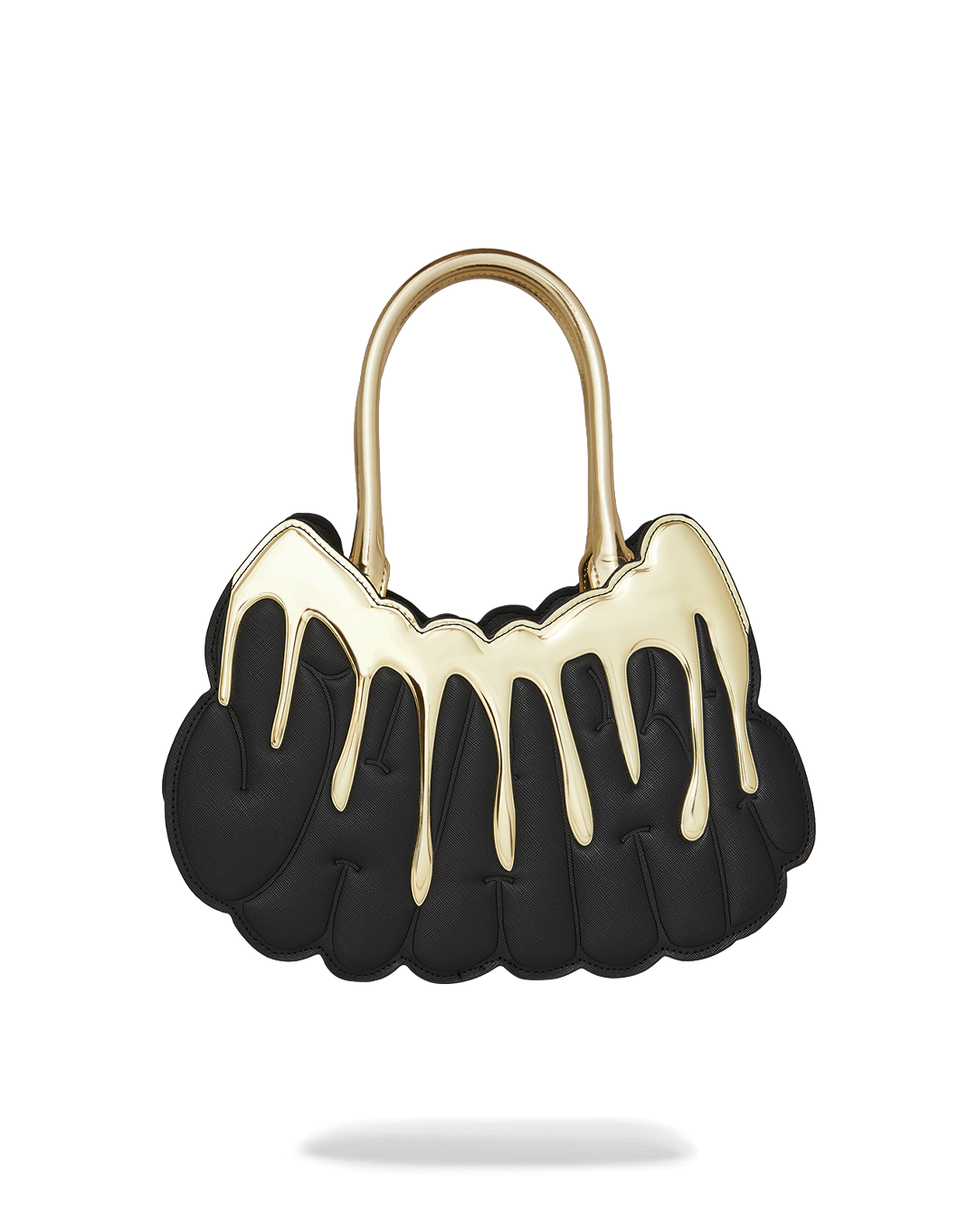 GOLD AND DANGEROUS SHARK BUBBLE LETTER HANDBAG