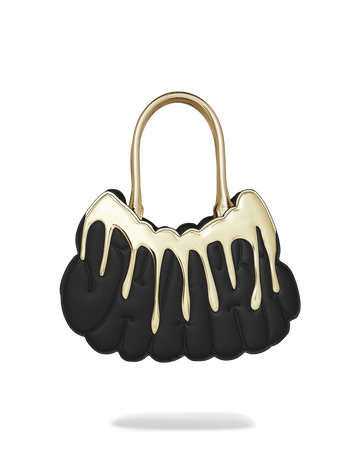 GOLD AND DANGEROUS SHARK BUBBLE LETTER HANDBAG