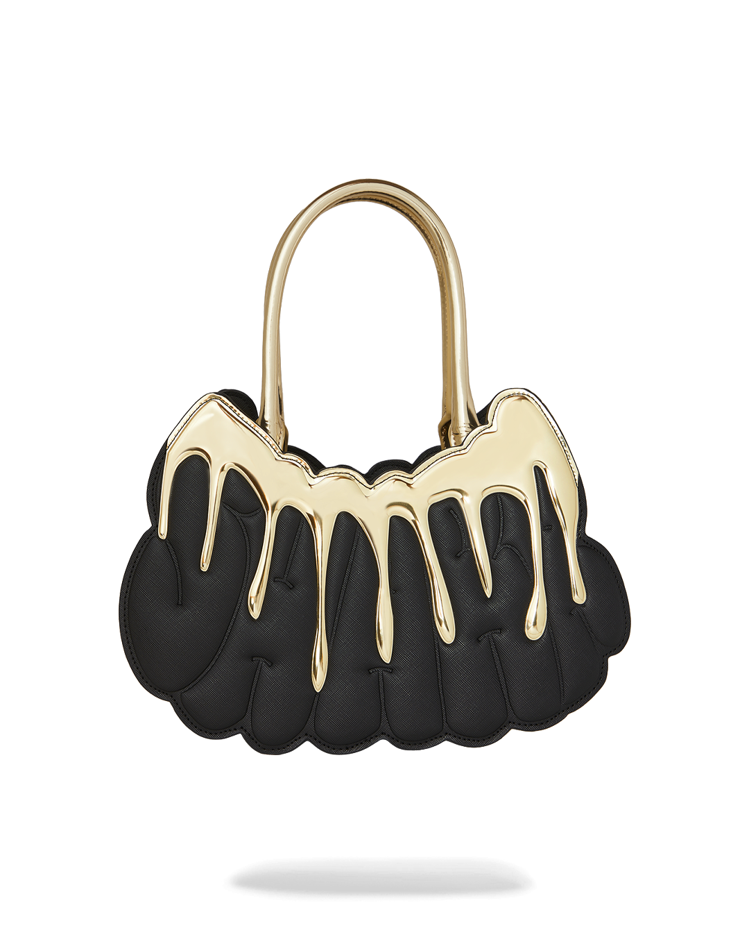 GOLD AND DANGEROUS SHARK BUBBLE LETTER HANDBAG