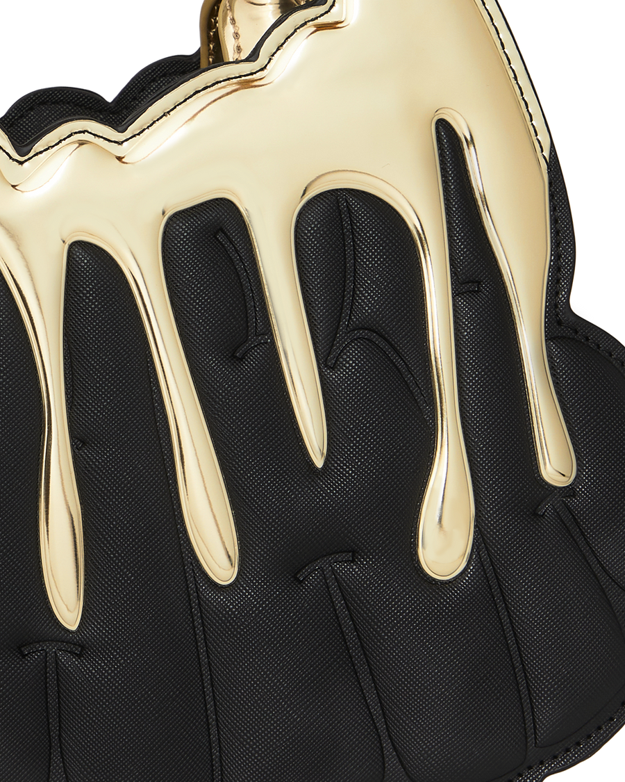 GOLD AND DANGEROUS SHARK BUBBLE LETTER HANDBAG