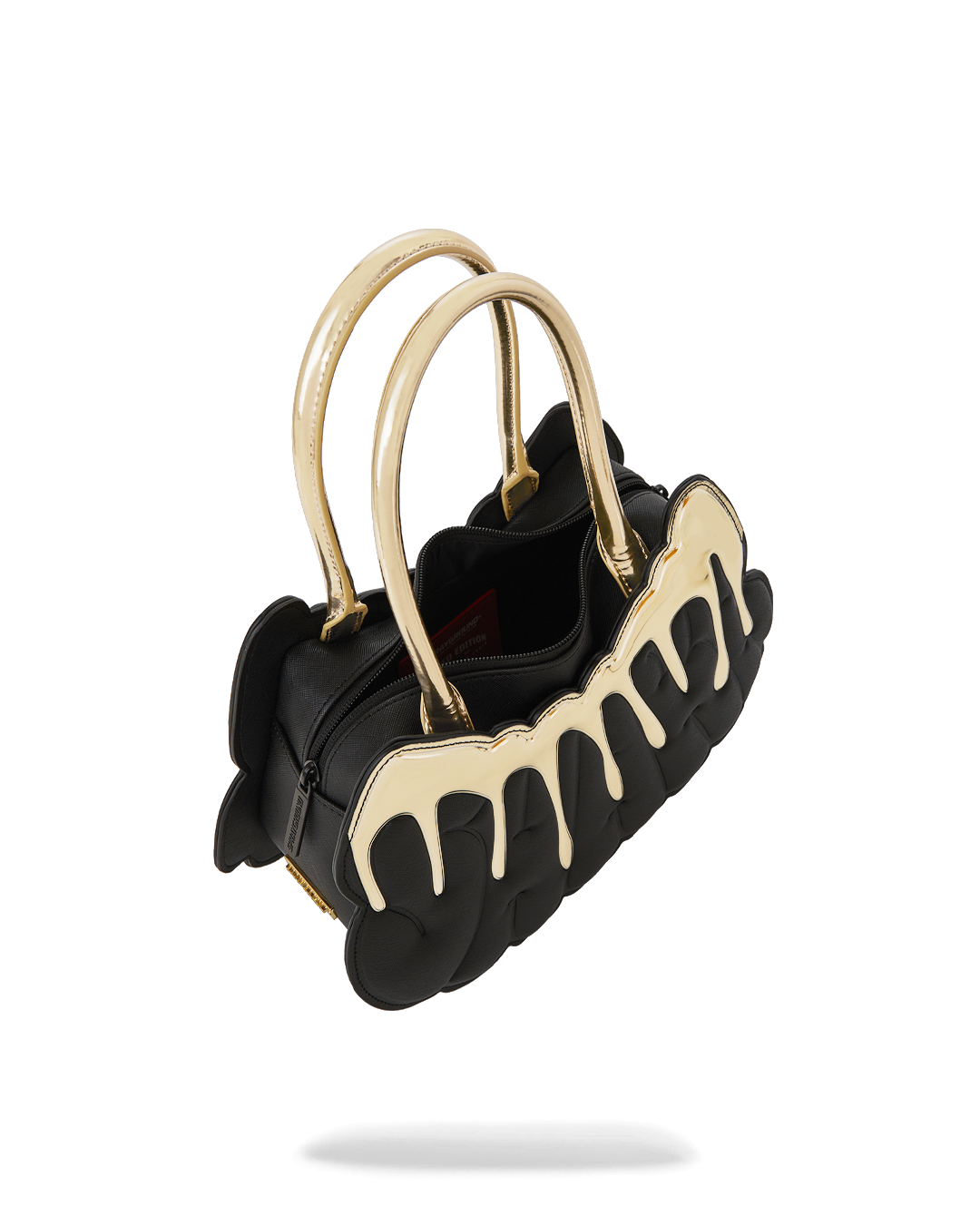 GOLD AND DANGEROUS SHARK BUBBLE LETTER HANDBAG