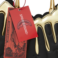 GOLD AND DANGEROUS SHARK BUBBLE LETTER HANDBAG