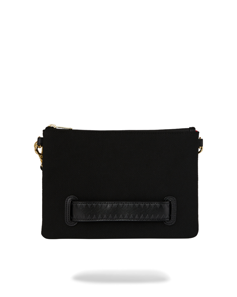 SHARK CENTRAL KNIT BLACK CROSSOVER CLUTCH