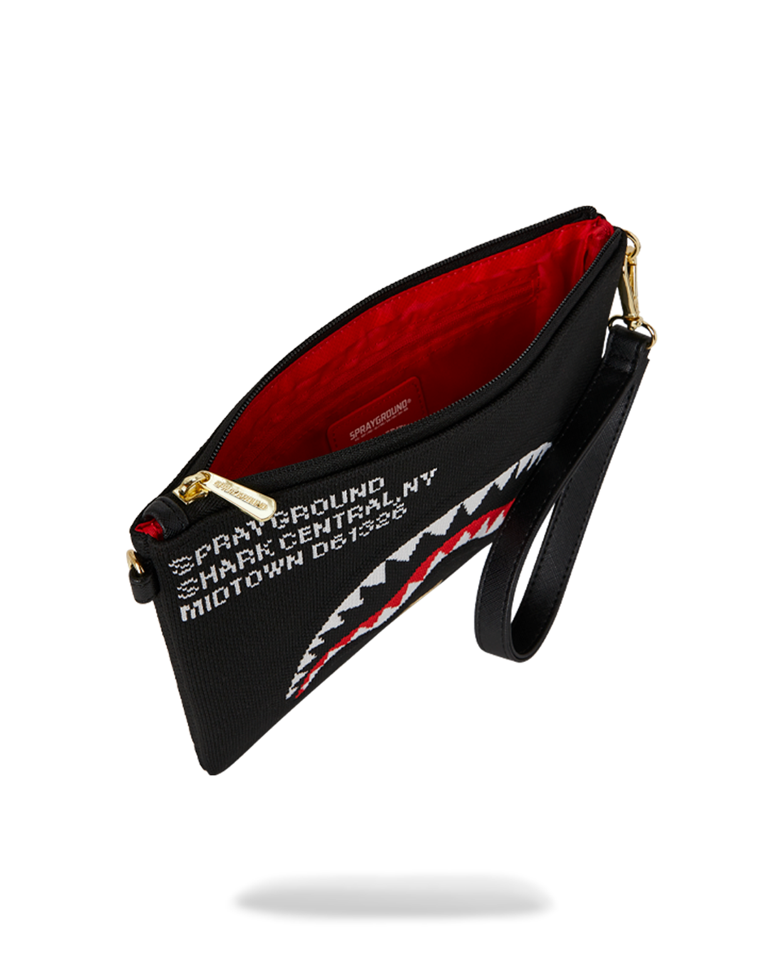 SHARK CENTRAL KNIT BLACK CROSSOVER CLUTCH