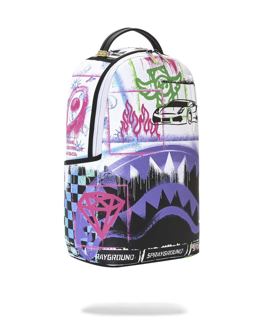STENCIL SHARK ATTACK BLACK AND WHITE SPLIT DLXSV BACKPACK