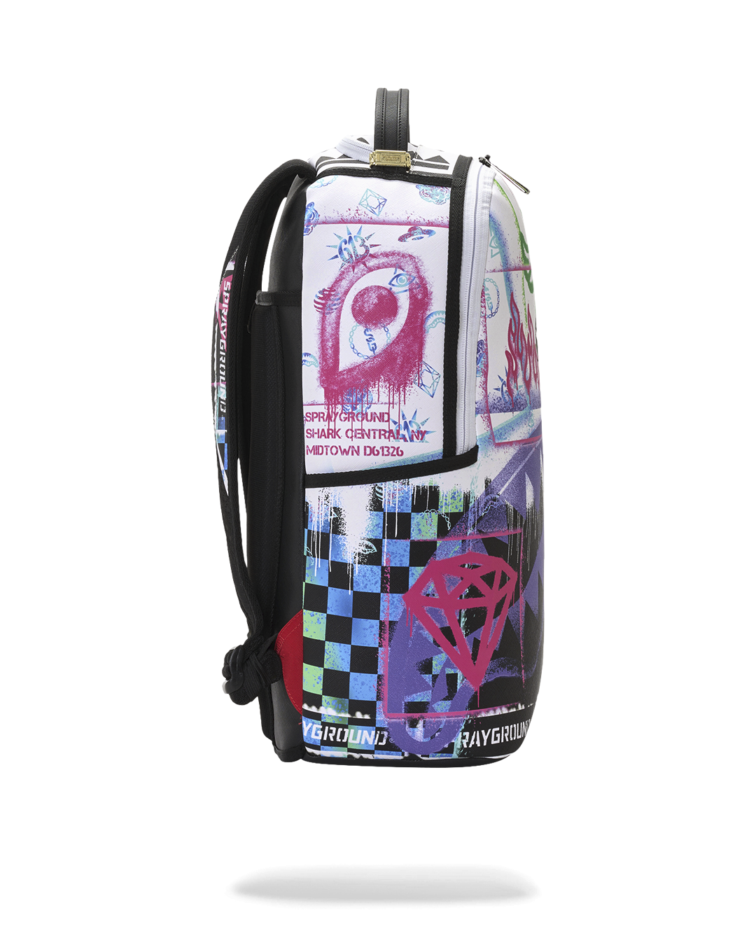 STENCIL SHARK ATTACK BLACK AND WHITE SPLIT DLXSV BACKPACK