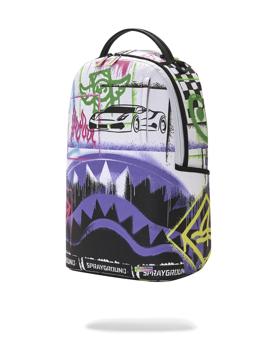 STENCIL SHARK ATTACK BLACK AND WHITE SPLIT DLXSV BACKPACK