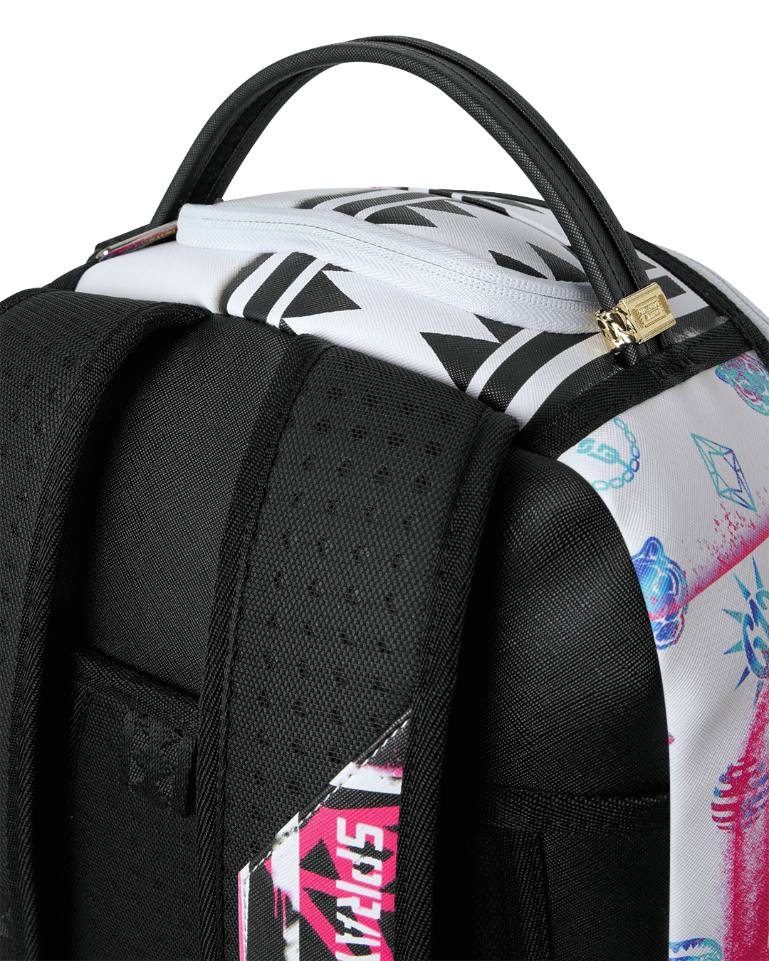 STENCIL SHARK ATTACK BLACK AND WHITE SPLIT DLXSV BACKPACK