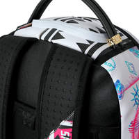 STENCIL SHARK ATTACK BLACK AND WHITE SPLIT DLXSV BACKPACK