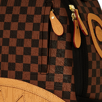 EMBOSSED CHECK BROWN DLXSV BACKPACK