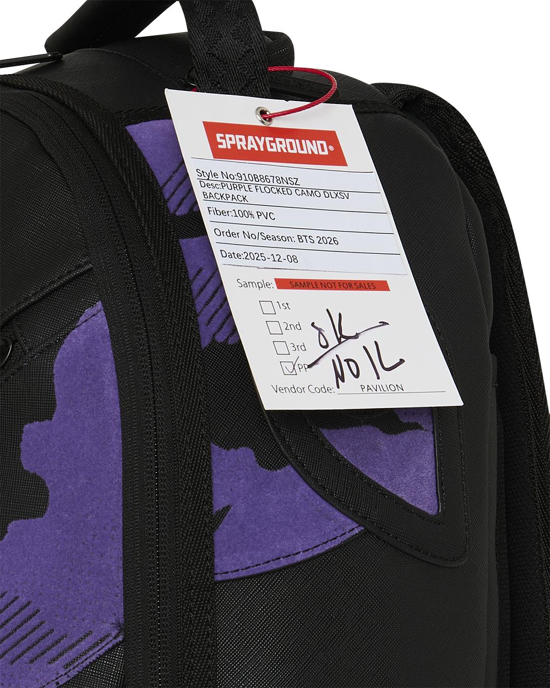 PURPLE FLOCKED CAMO DLXSV BACKPACK