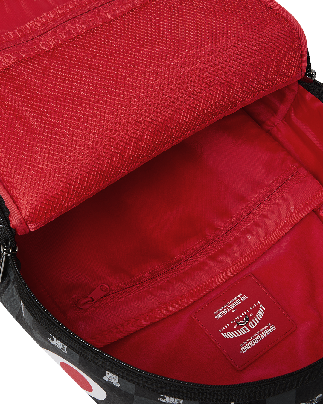 GRAY PEEKING CHARACTER CHECK DLXSV BACKPACK