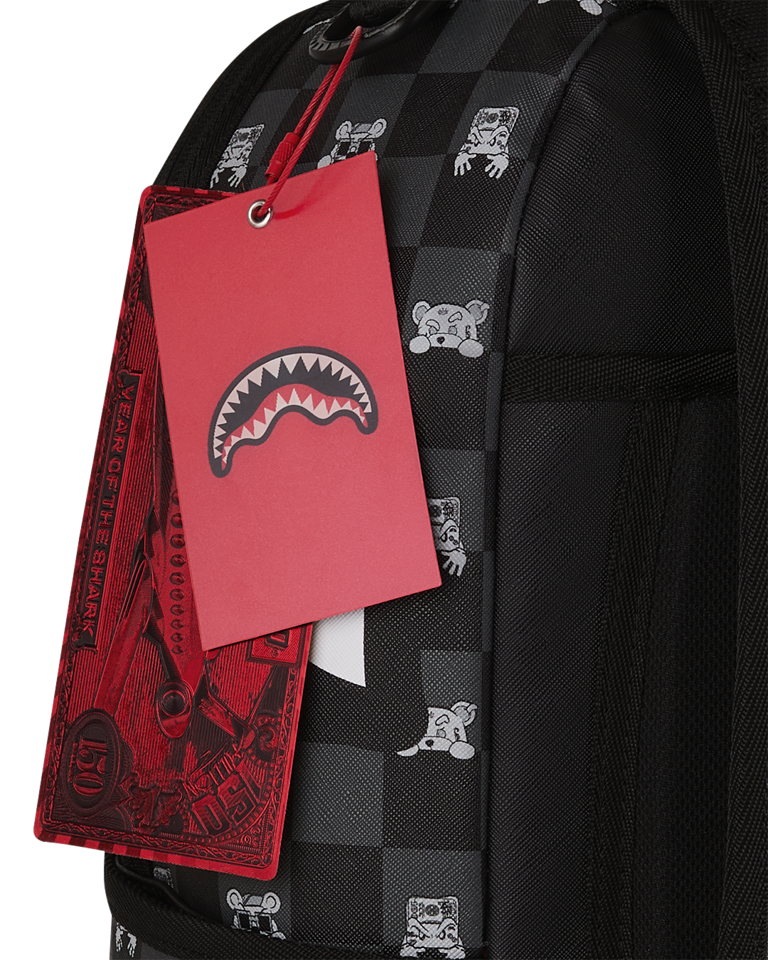 GRAY PEEKING CHARACTER CHECK DLXSV BACKPACK